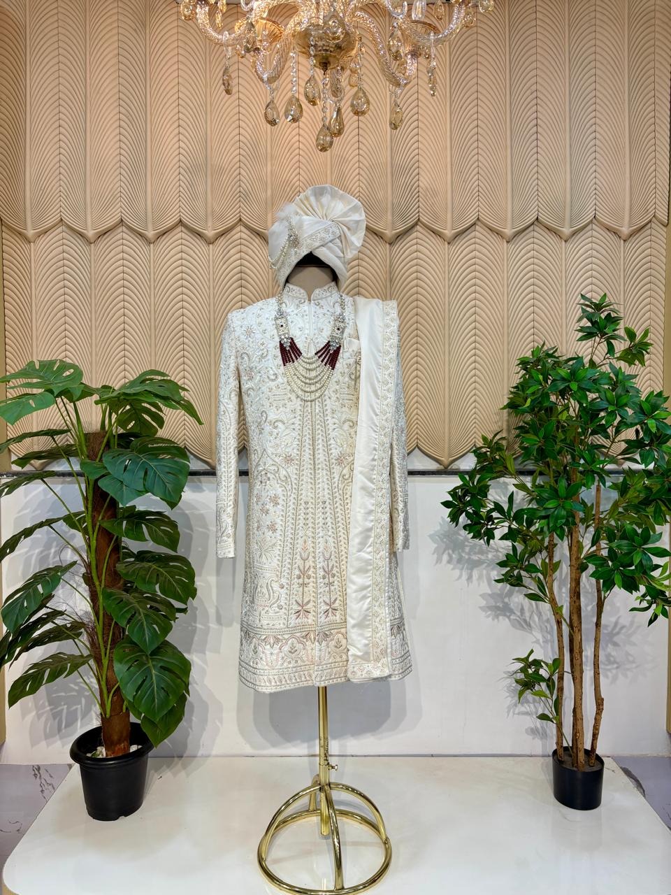White Layer sherwani 40