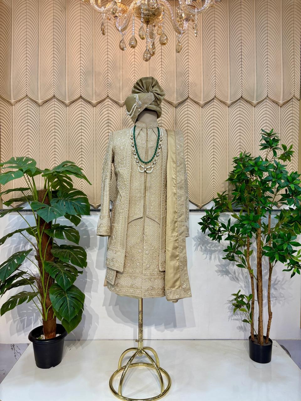 Golden layer sherwani 36