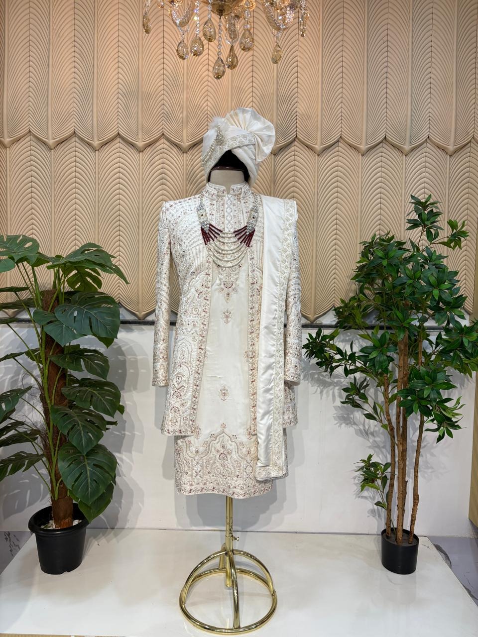 White jacket sherwani 40