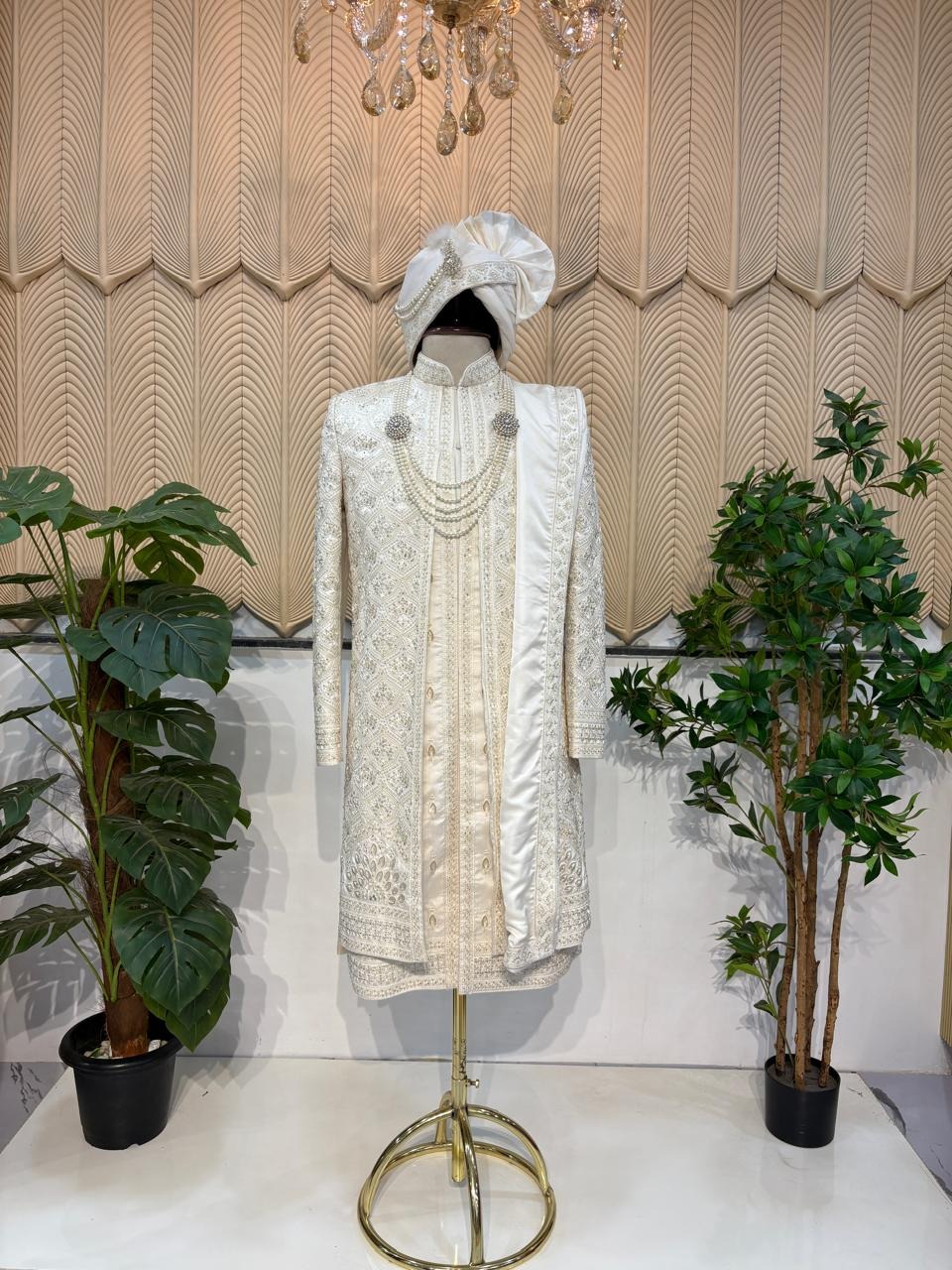 Ivory layer sherwani 38