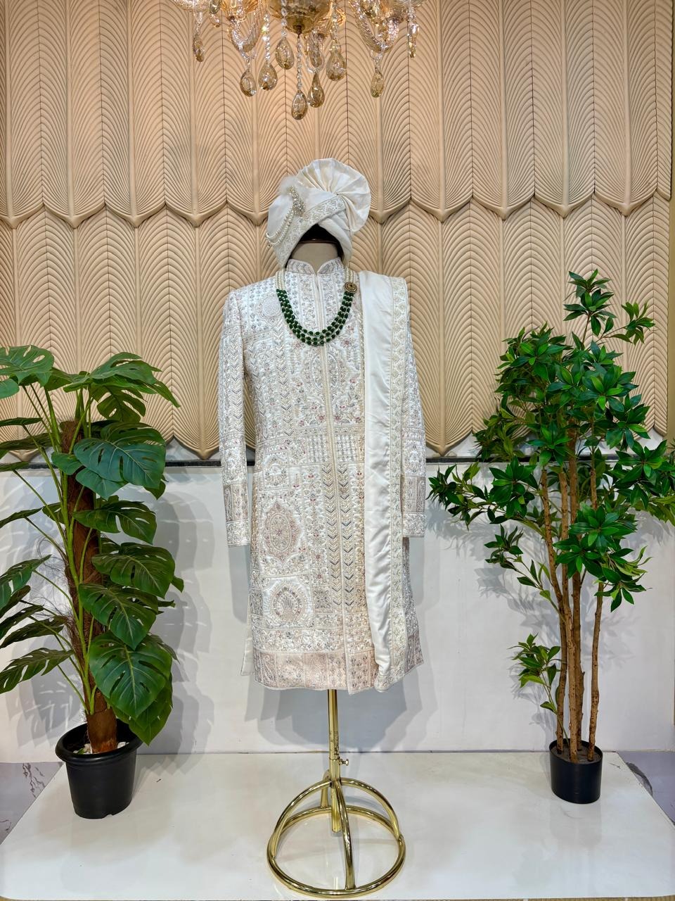 White sherwani 40