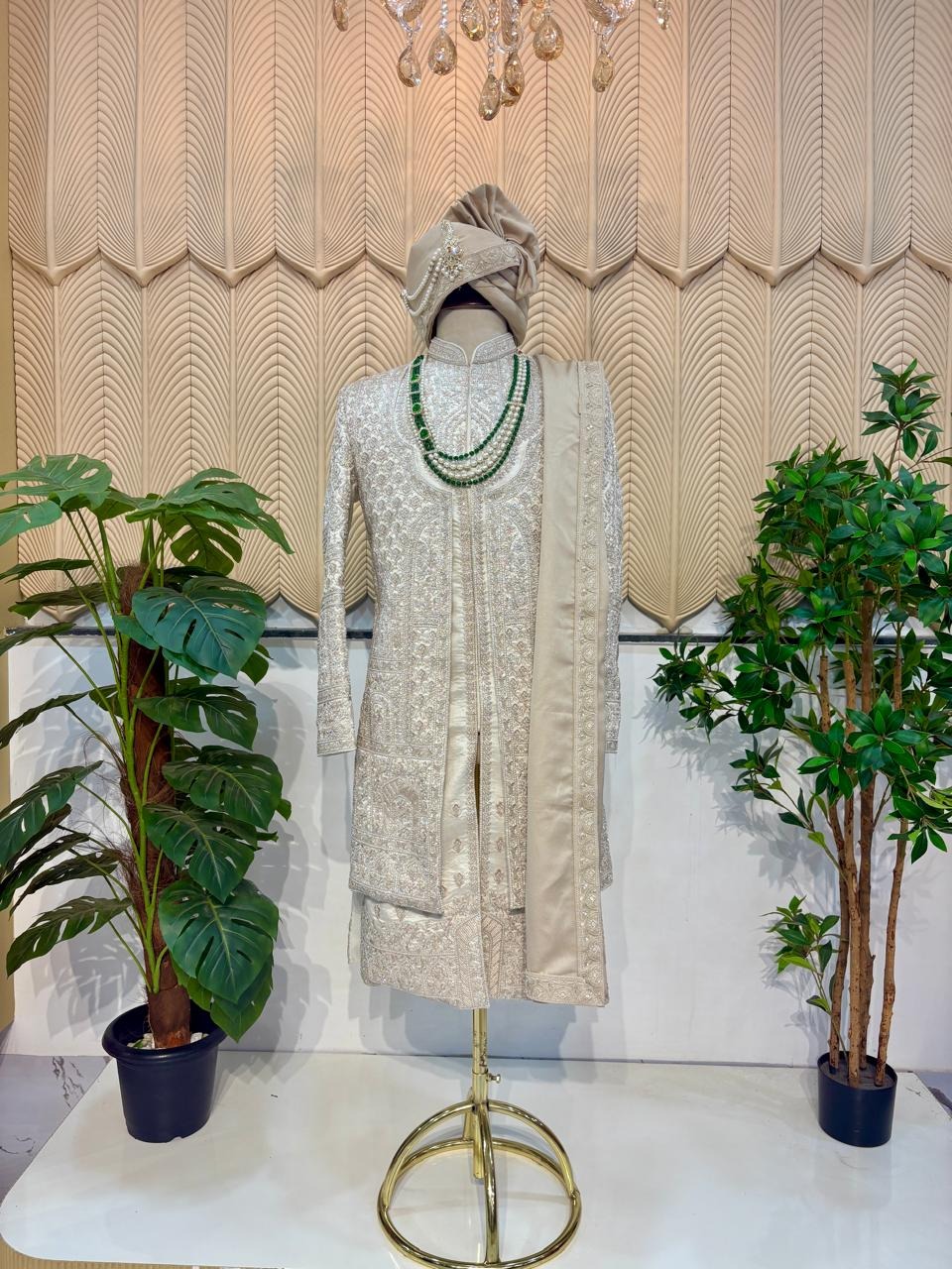 Ivory layer sherwani 38