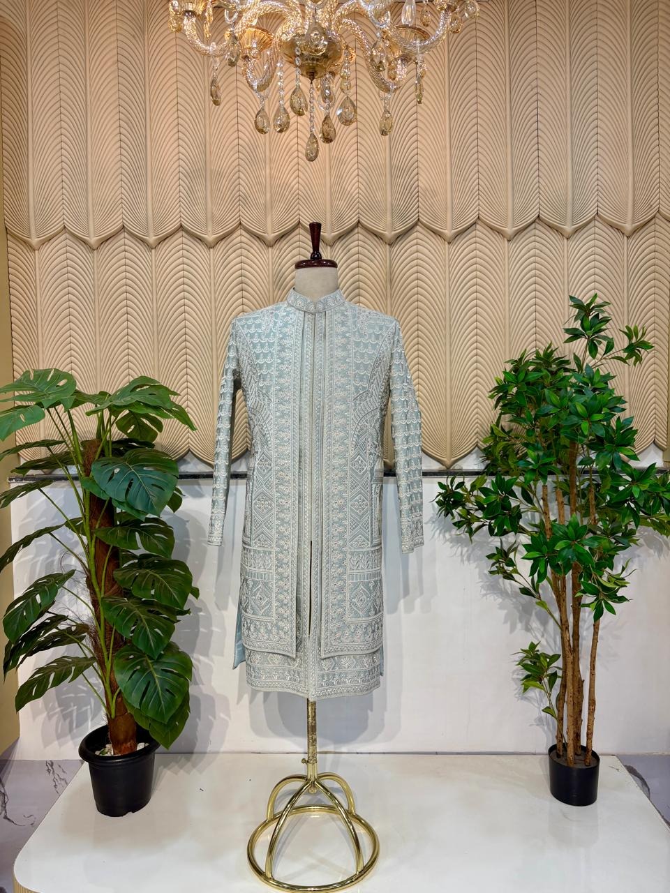 Grey layer sherwani 38 