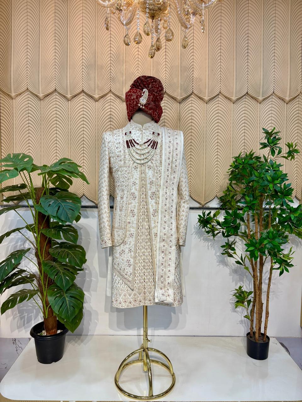White sherwani 42