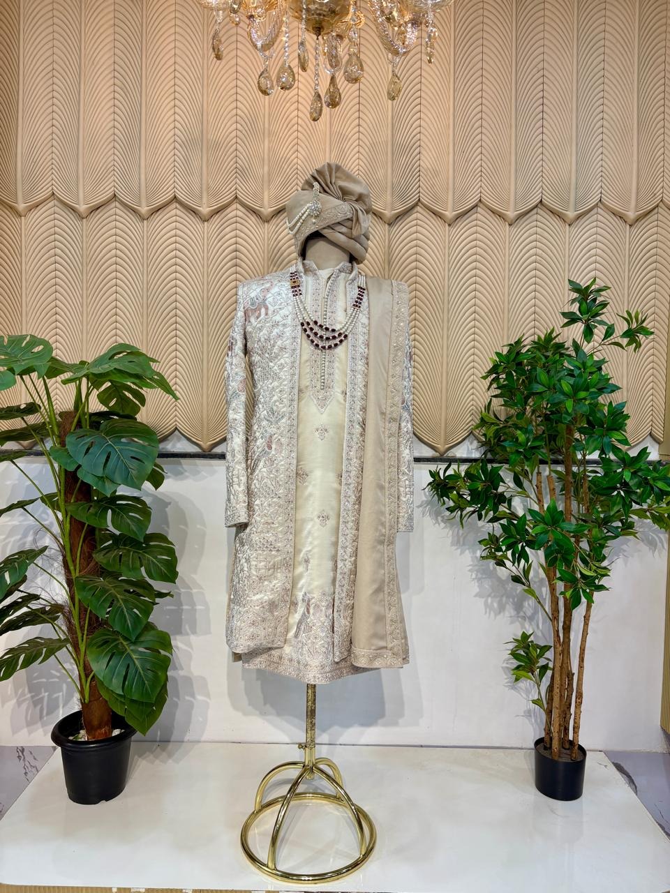 Ivory layer sherwani 38