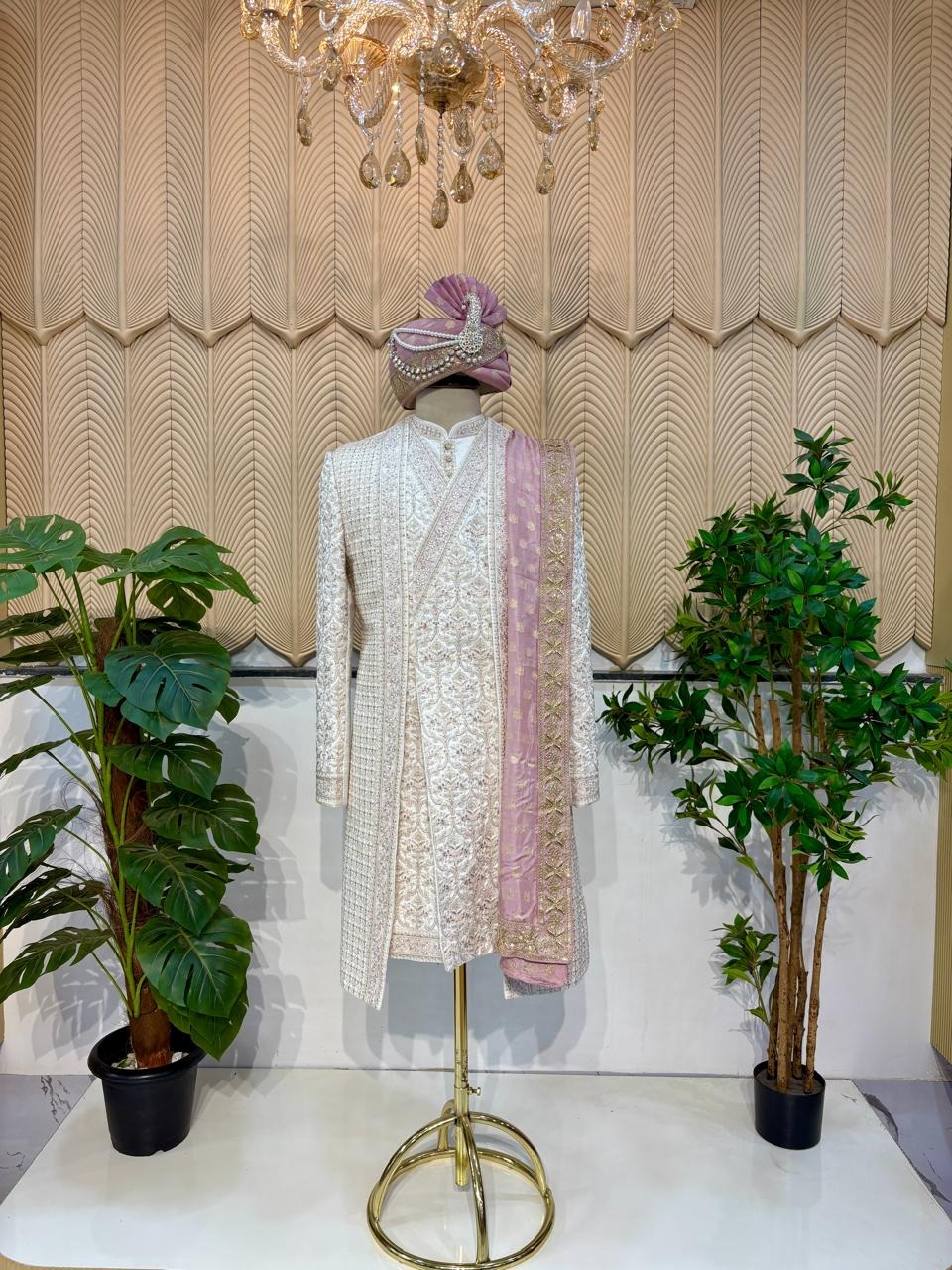 White Layer sherwani 42