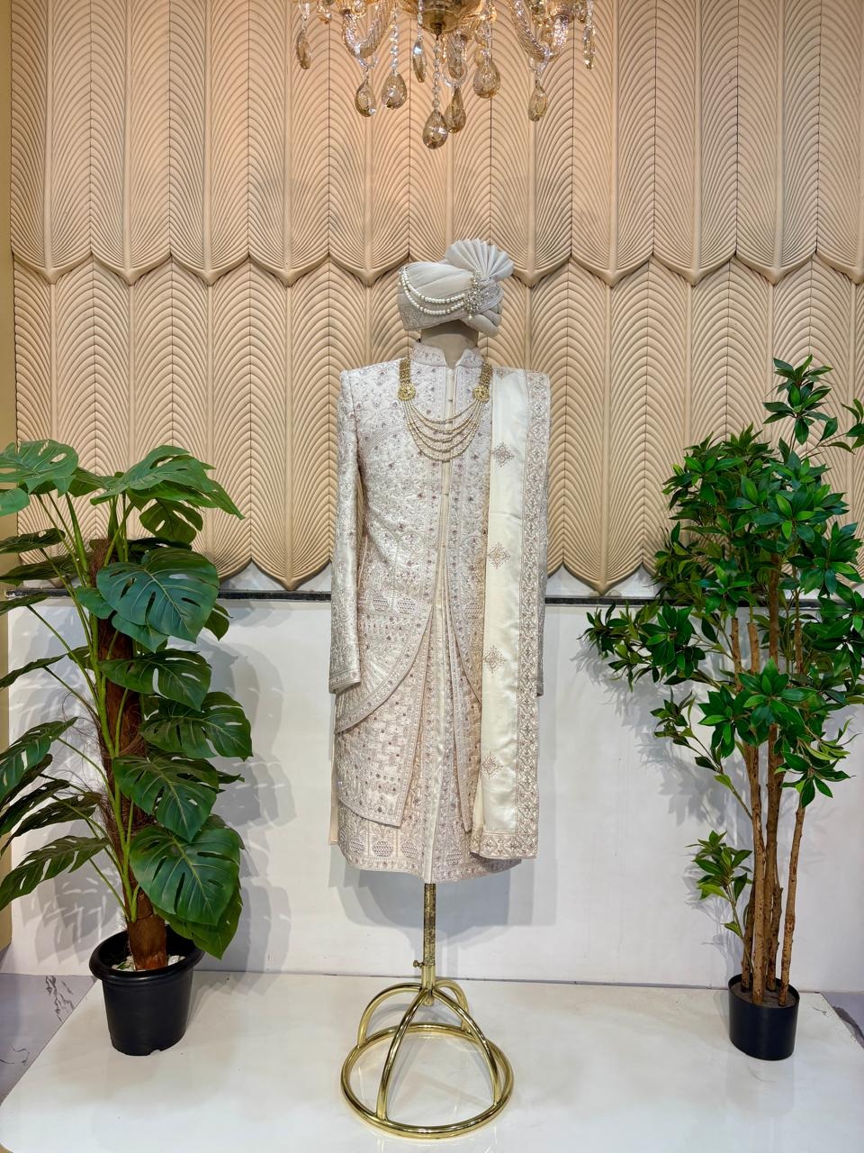 Ivory layer sherwani 38