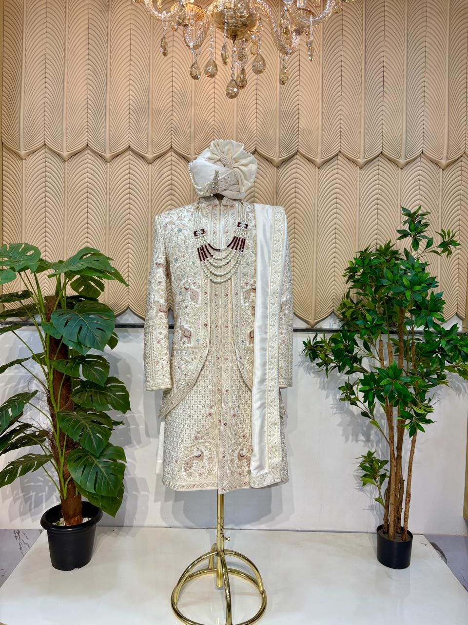 White Layer Sherwani 42