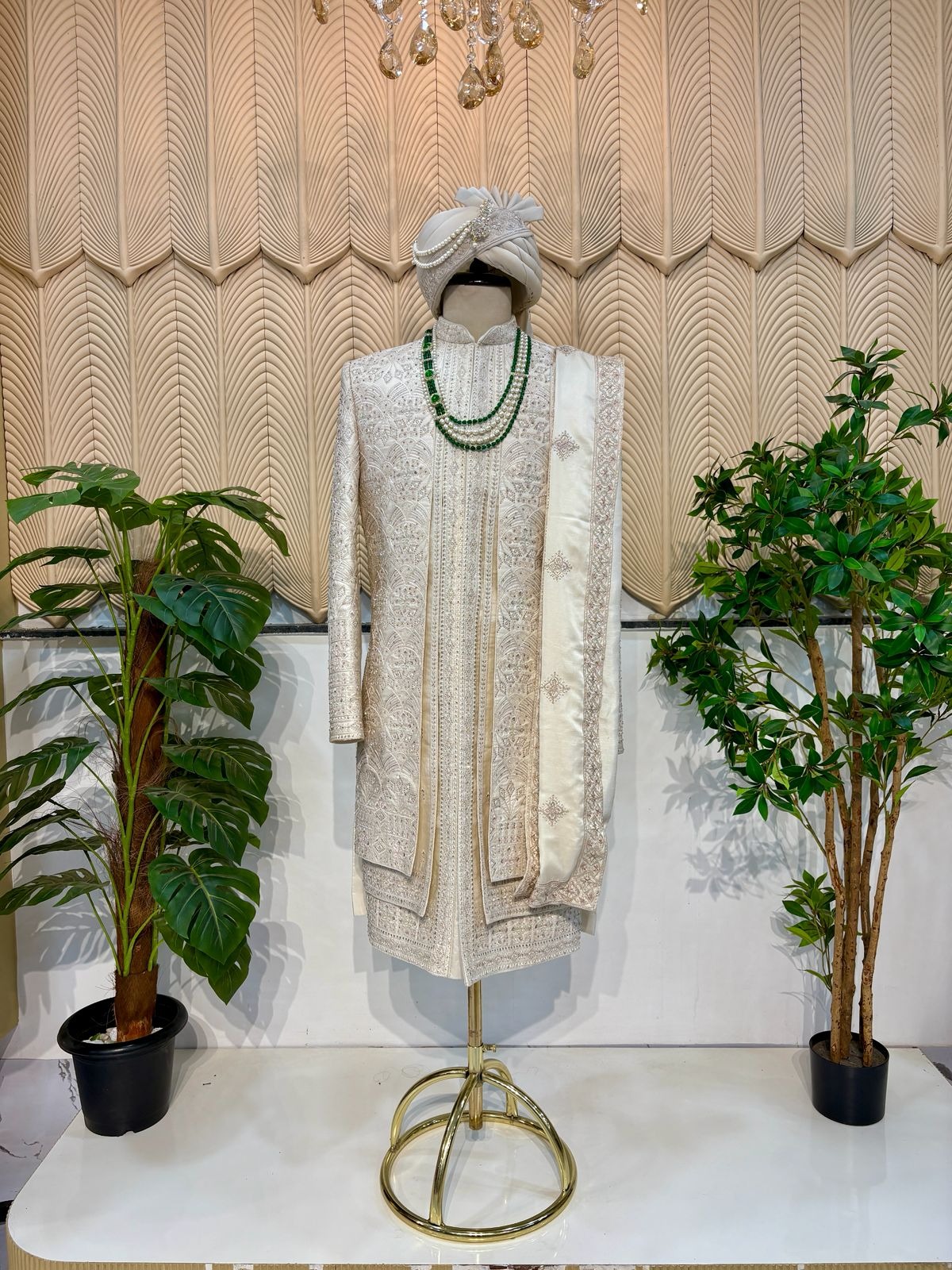 Ivory  layer sherwani 42