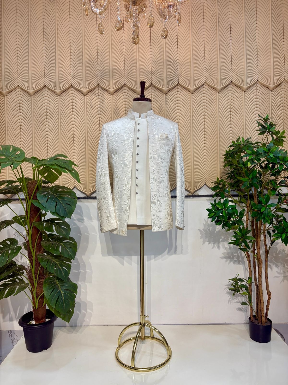 white jacket jodhpuri 40