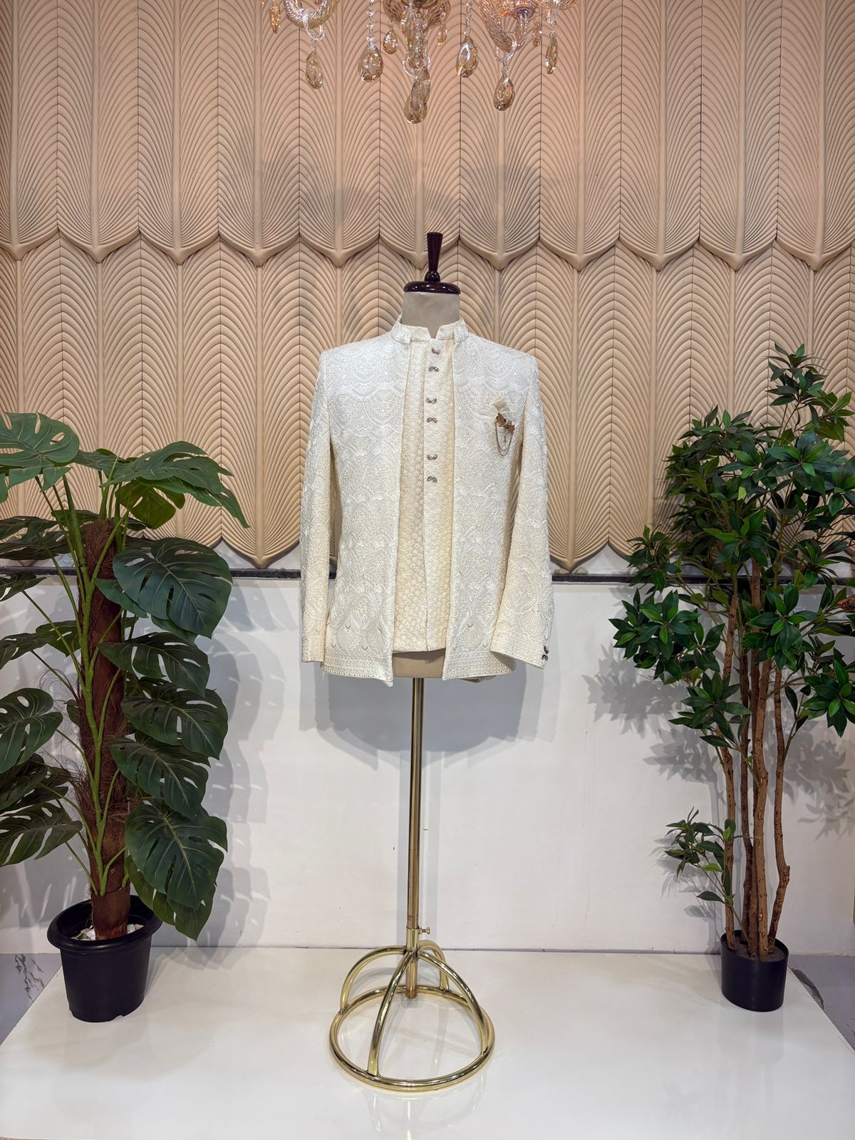 white jacket jodhpuri 40