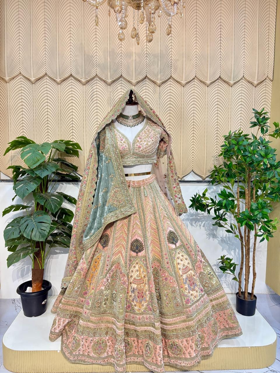 pink new jodha bridal lehenga 