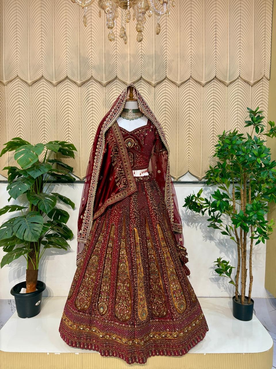 Maroon bridal lehenga 