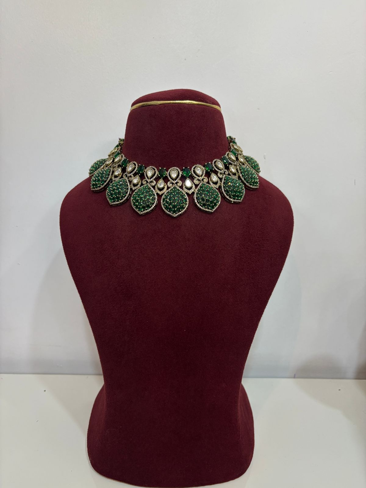 Green Pachi  Kundan set 