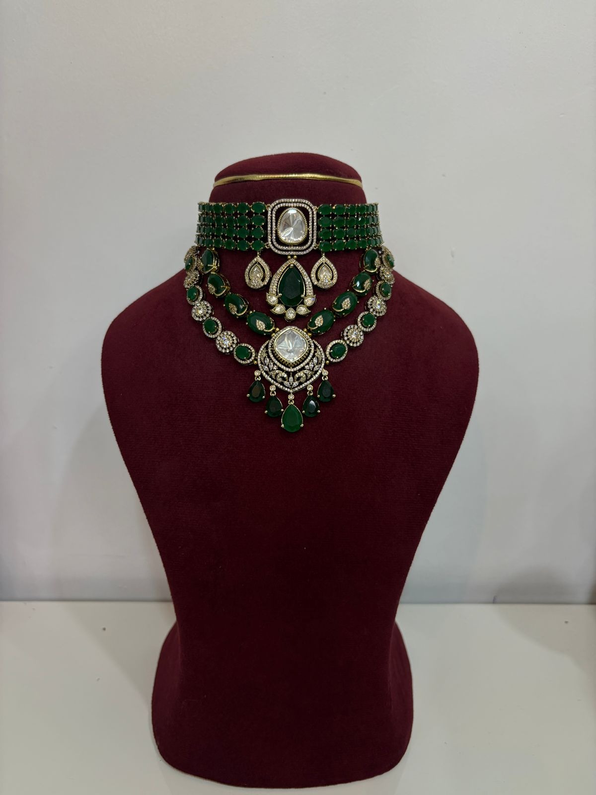 Green layer  Kundan Set 