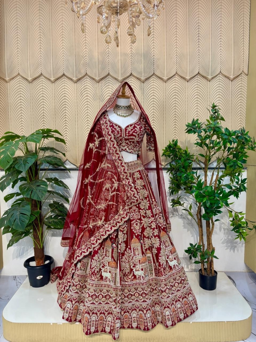 Maroon Handwork Lehanga