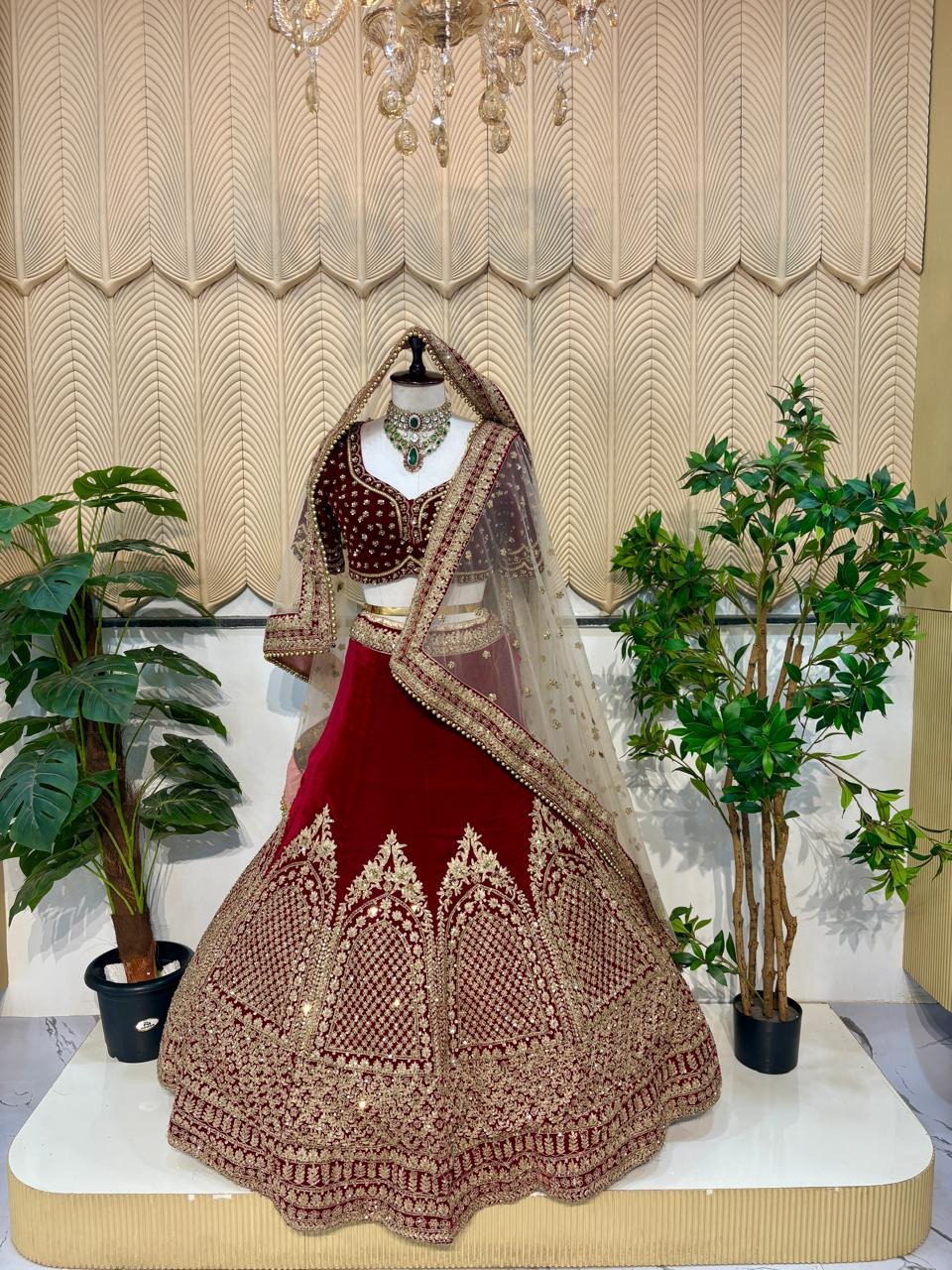Maroon Kanan Bridal Lehenga