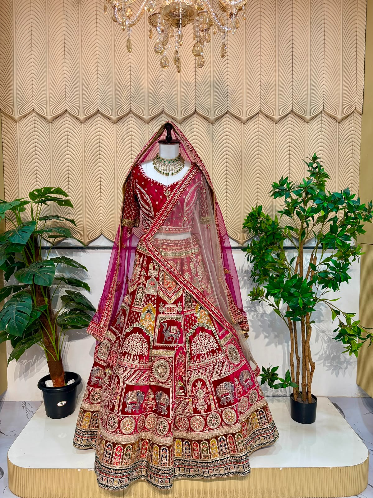 Pink bridal wedding sutra