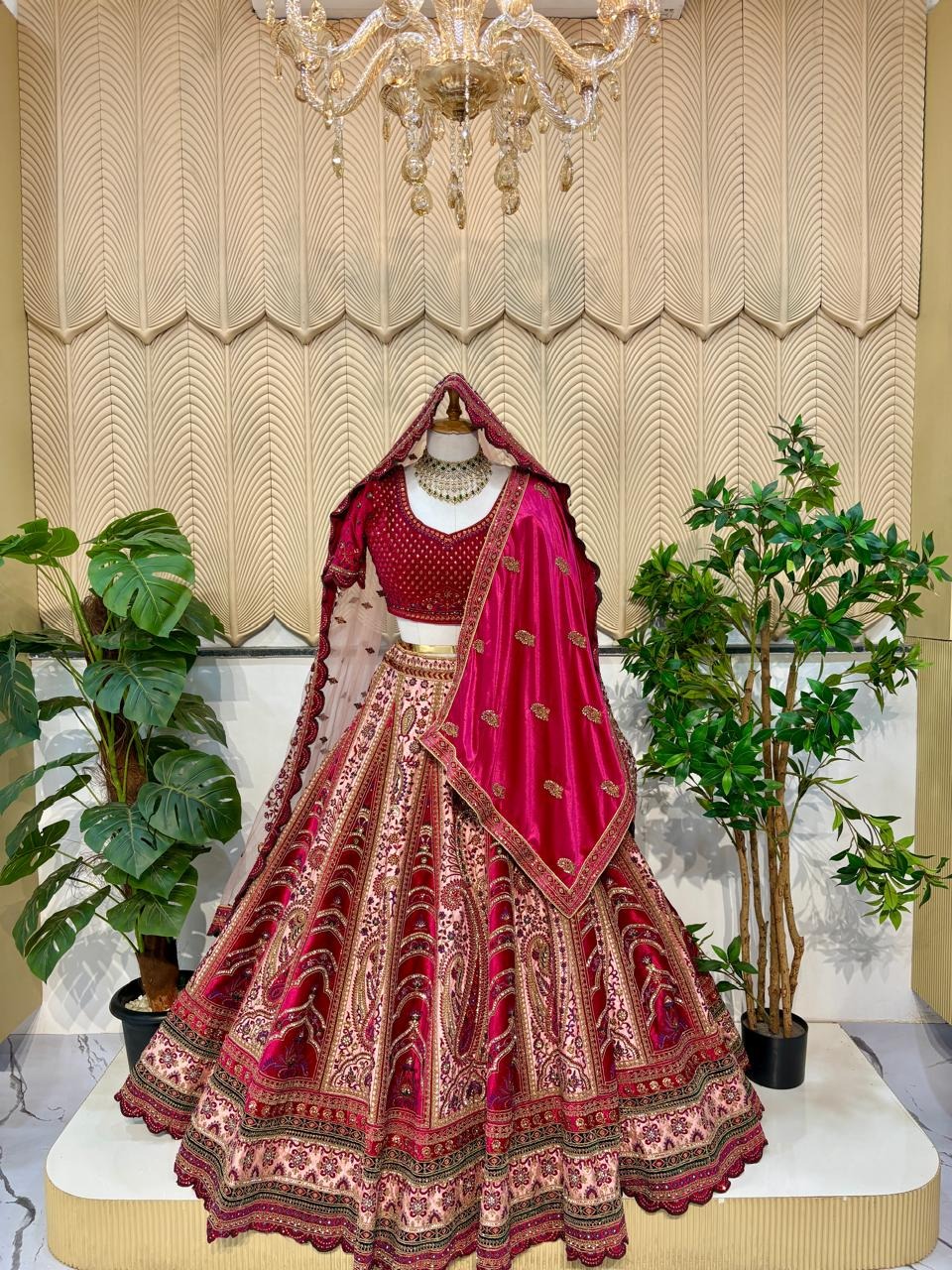 Dark And Light Pink Bridal Lehenga