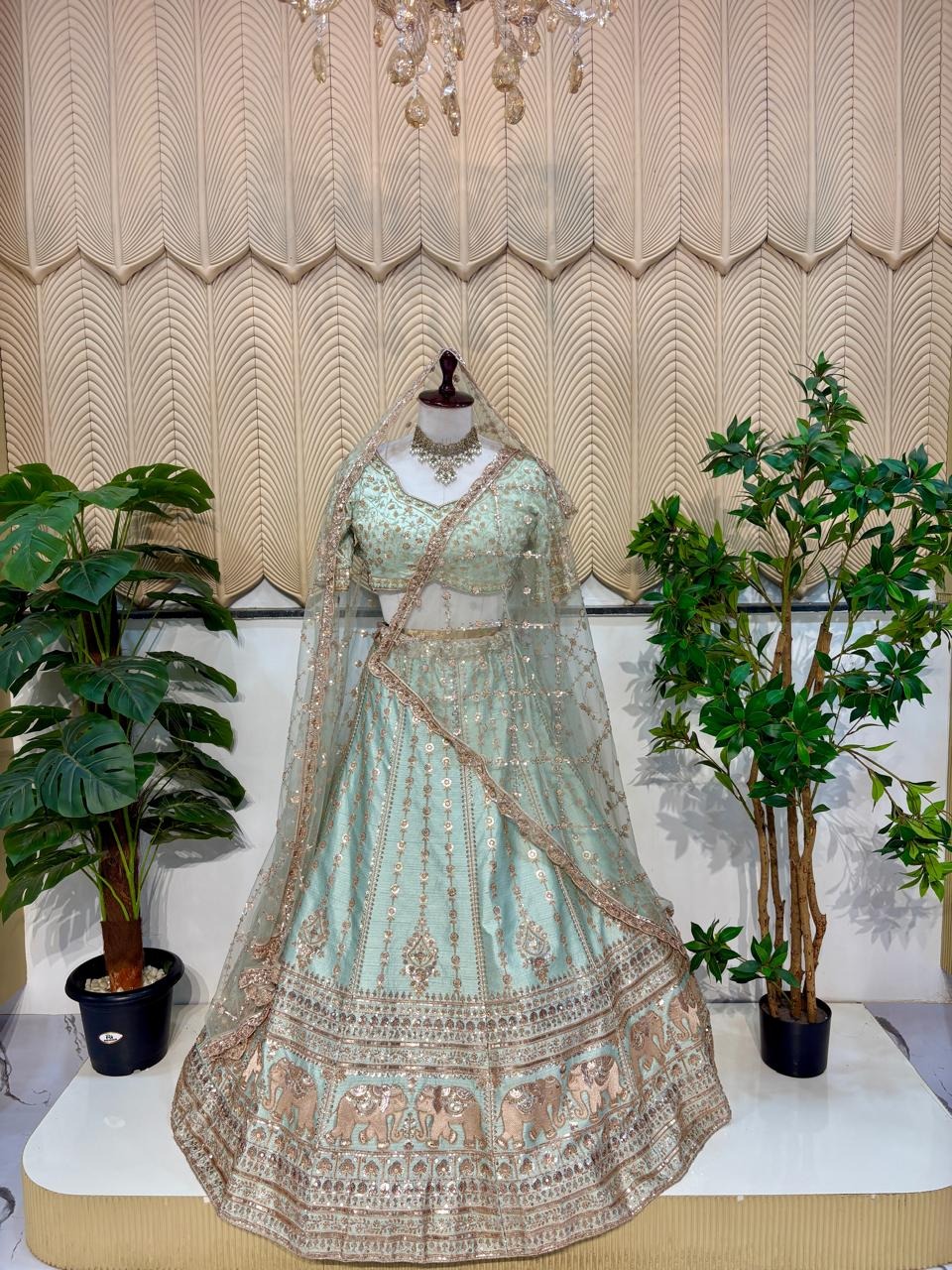 Pista Handwork Lehenga
