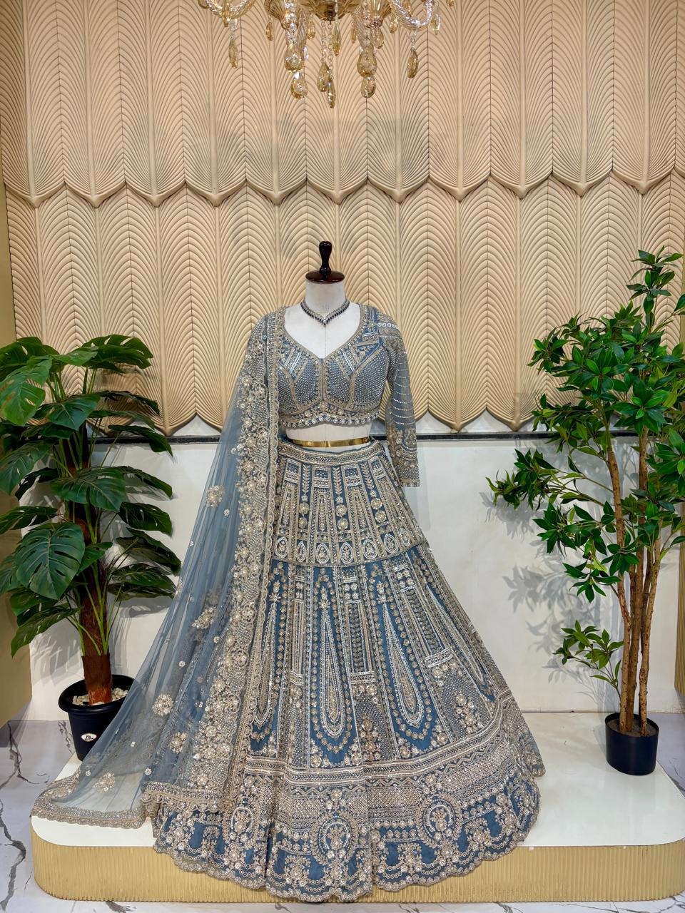 Sky blue handwork Lehanga