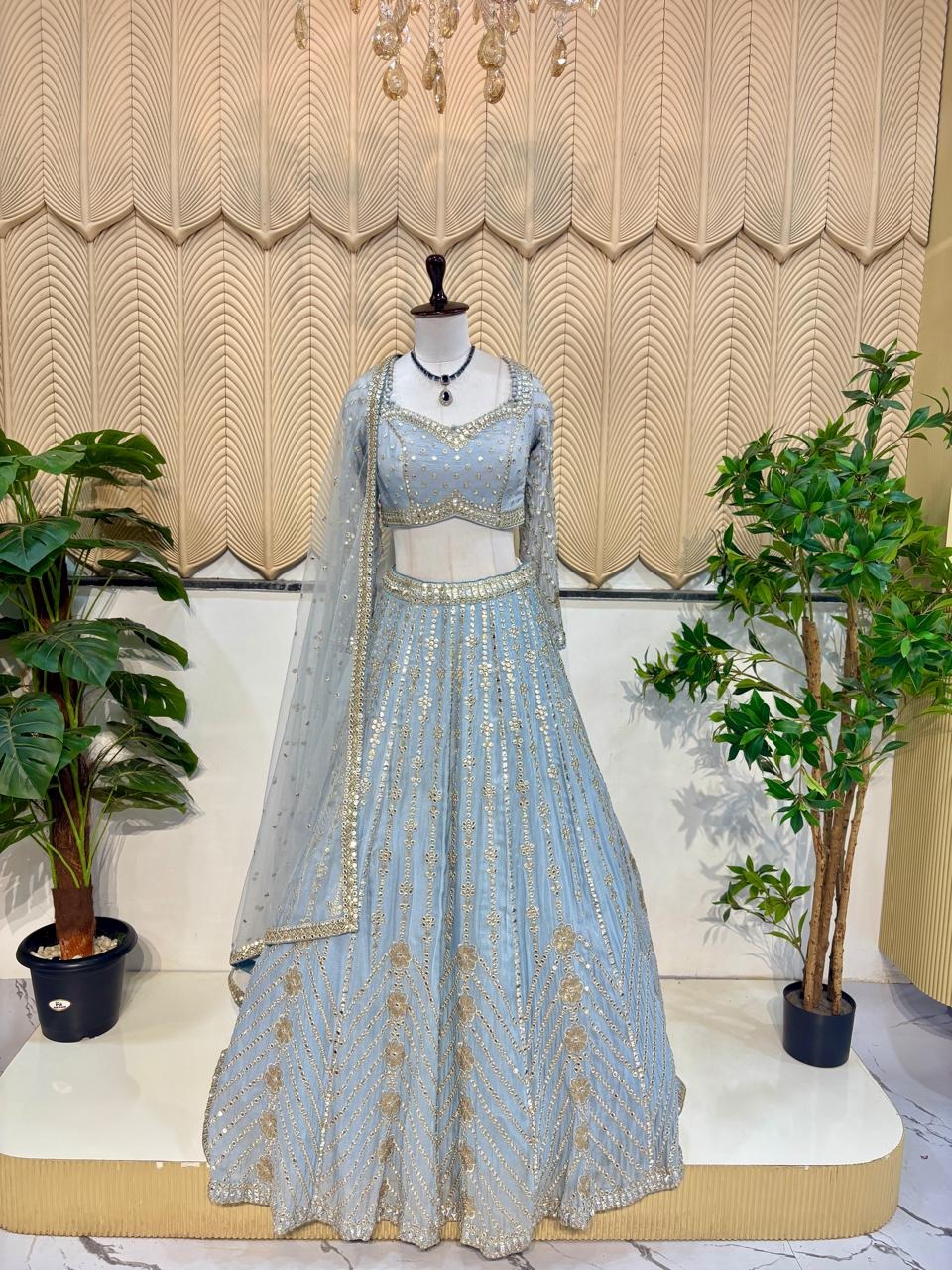 Sky blue lehanaga