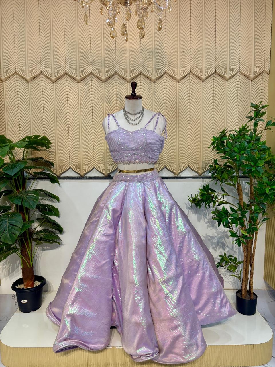 Lavender conical Lehenga 