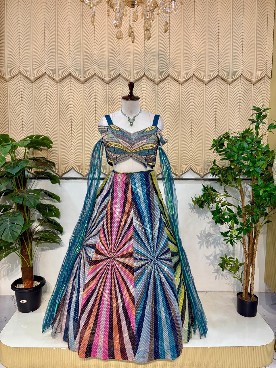 Multi Colour western lehenga 