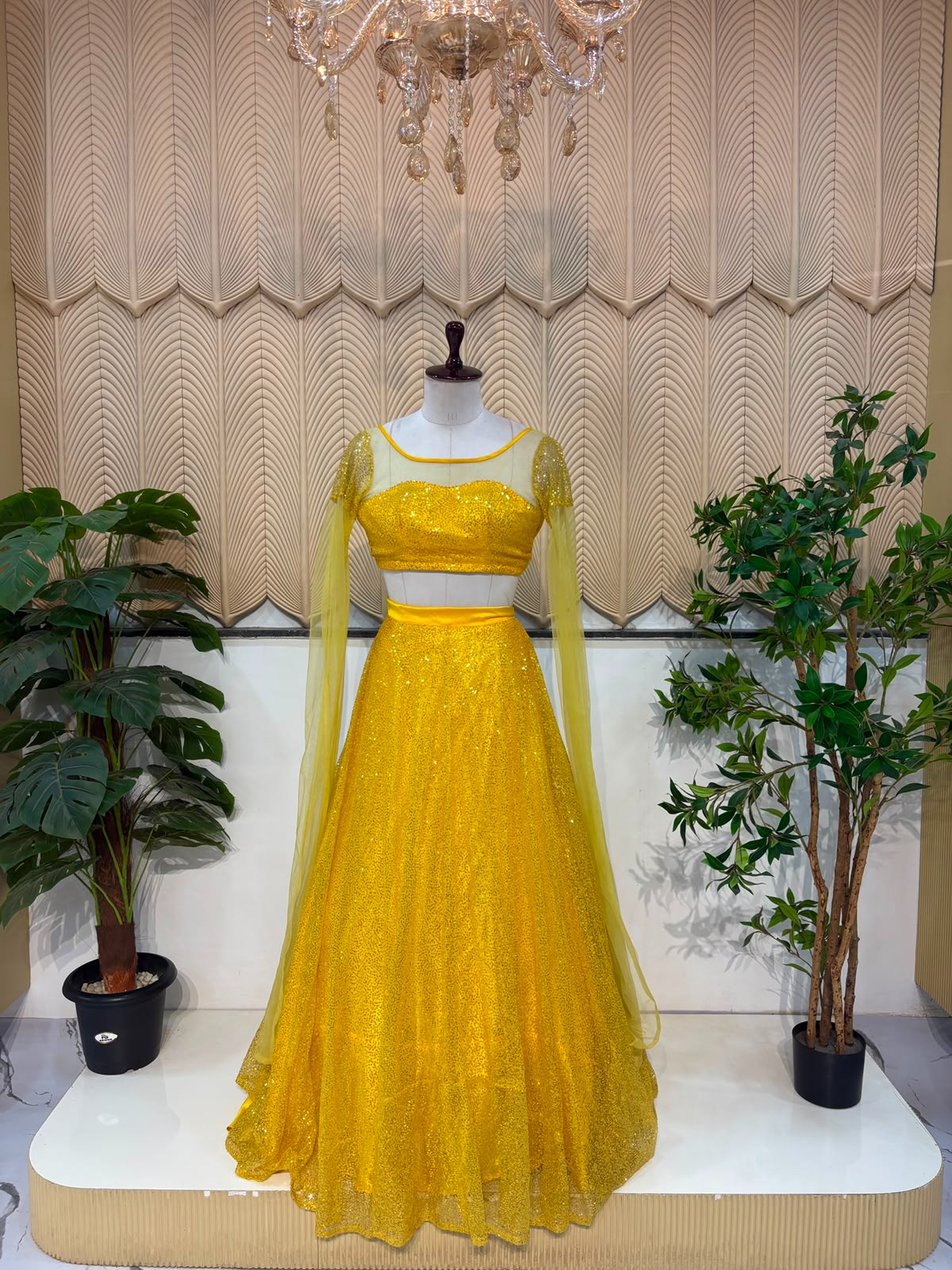 Yellow Long Sleeves Lehenga