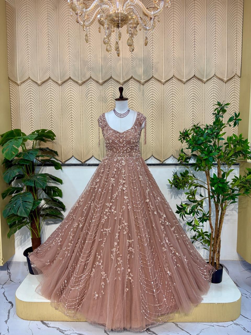 Pink Handwork ball gown