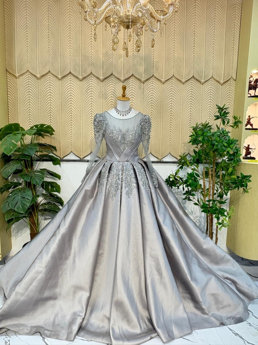 Grey ball gown