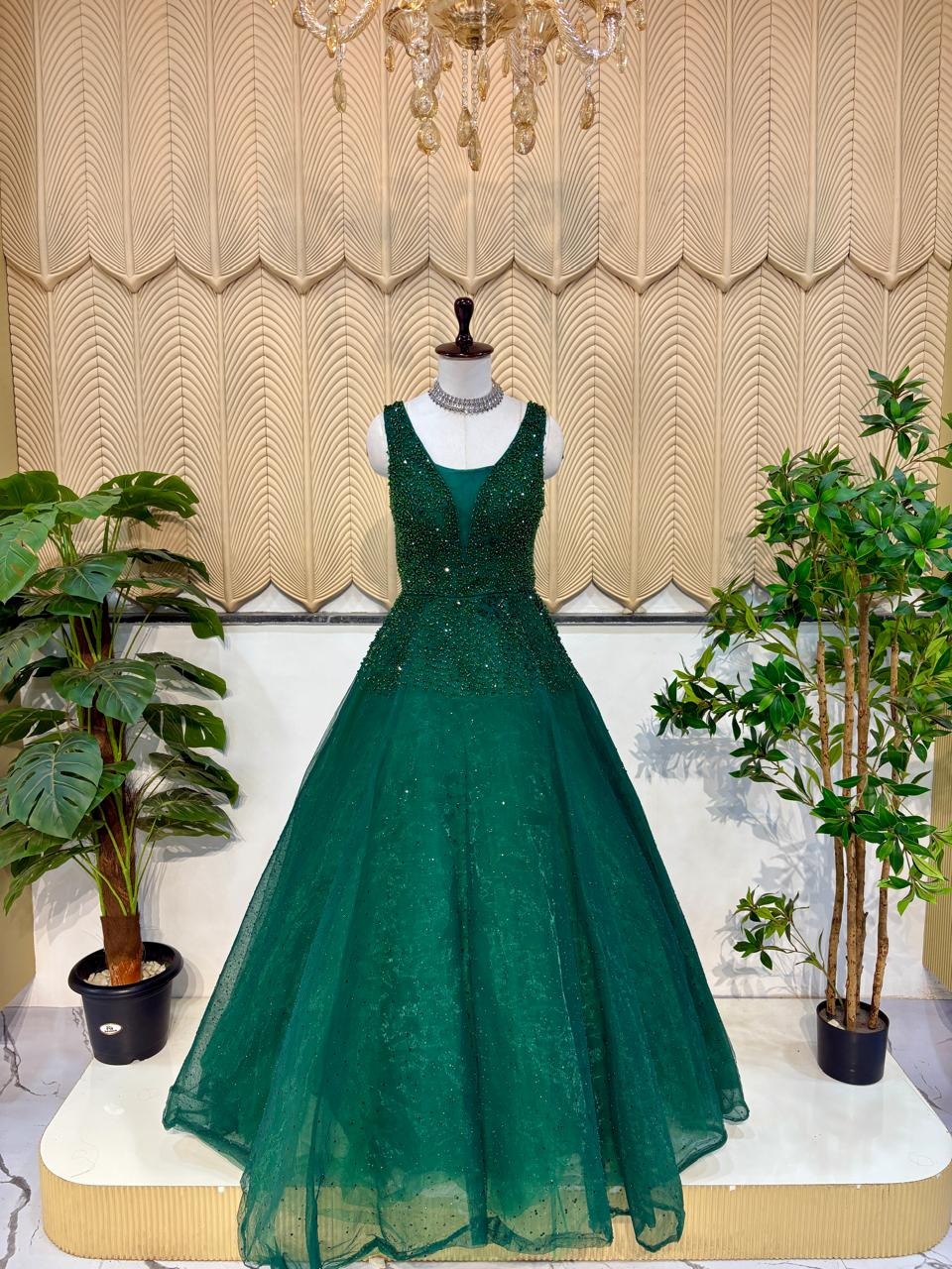 Bottle Green Ball Gown