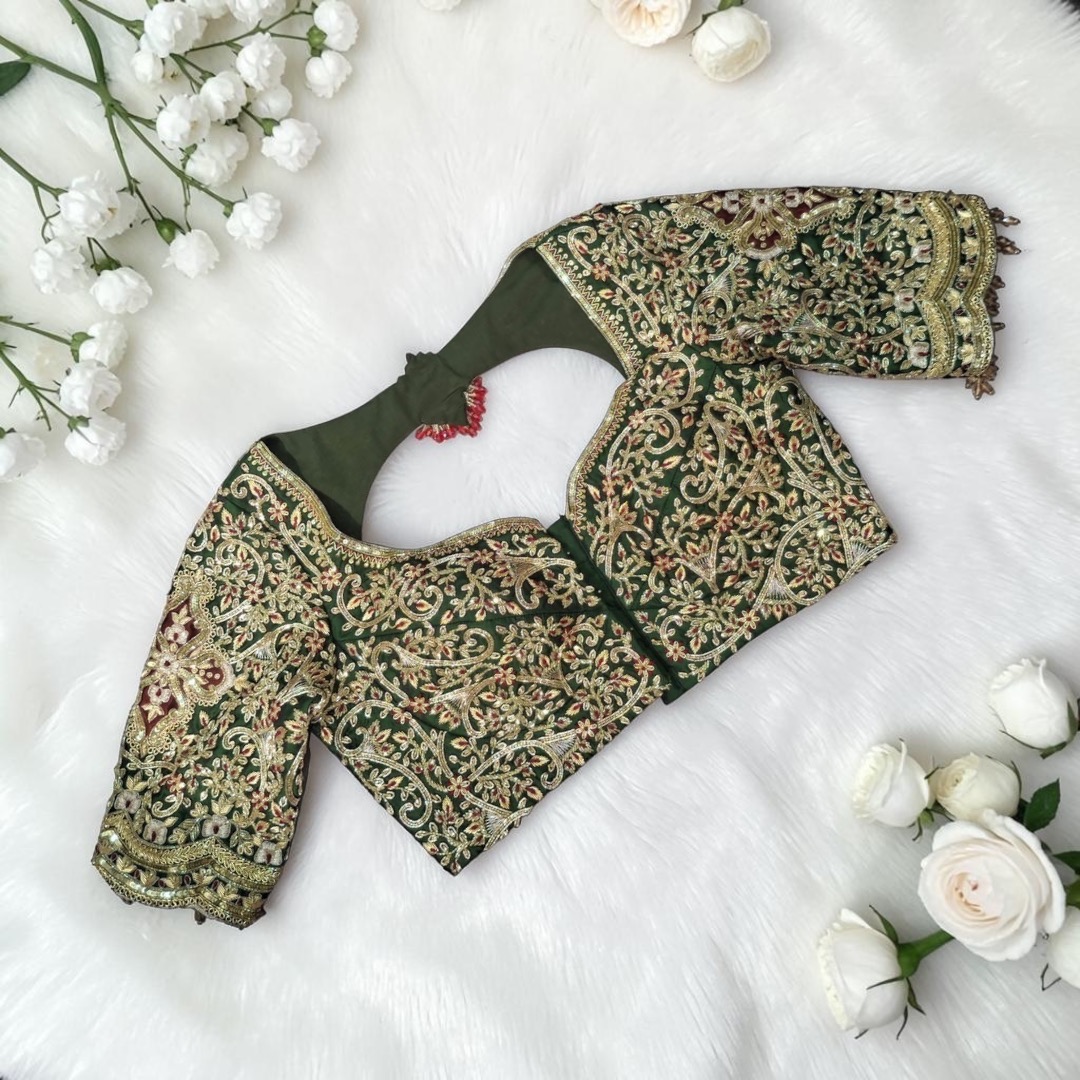 mehendi Green Work Blouse 