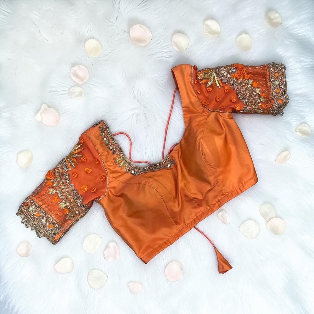 Orange work blouse 
