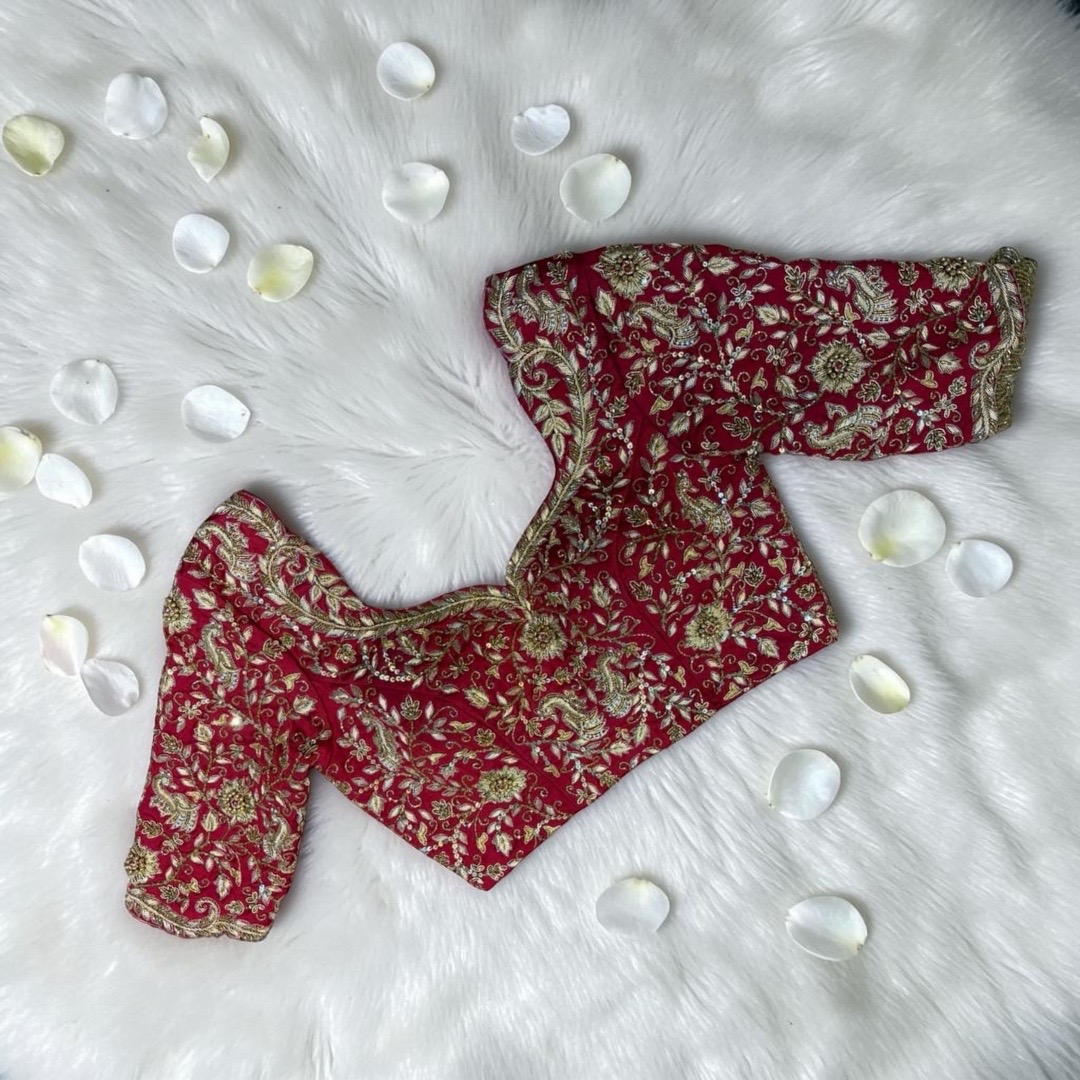 Red Handwork Blouse 