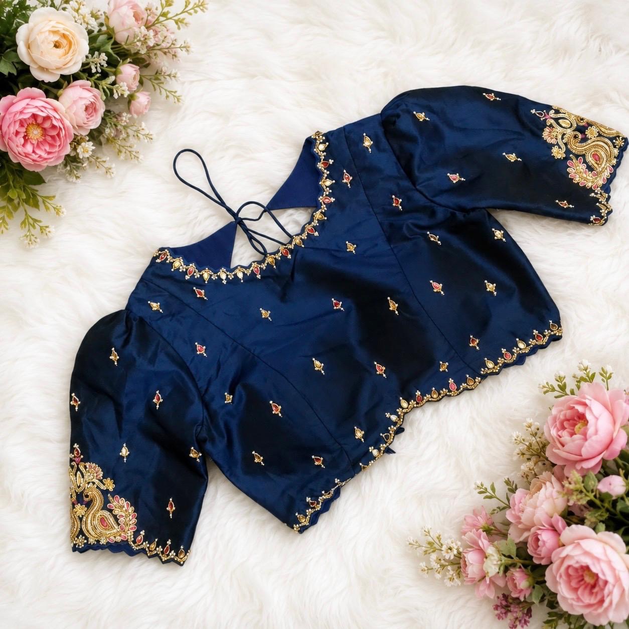 Blue work blouse