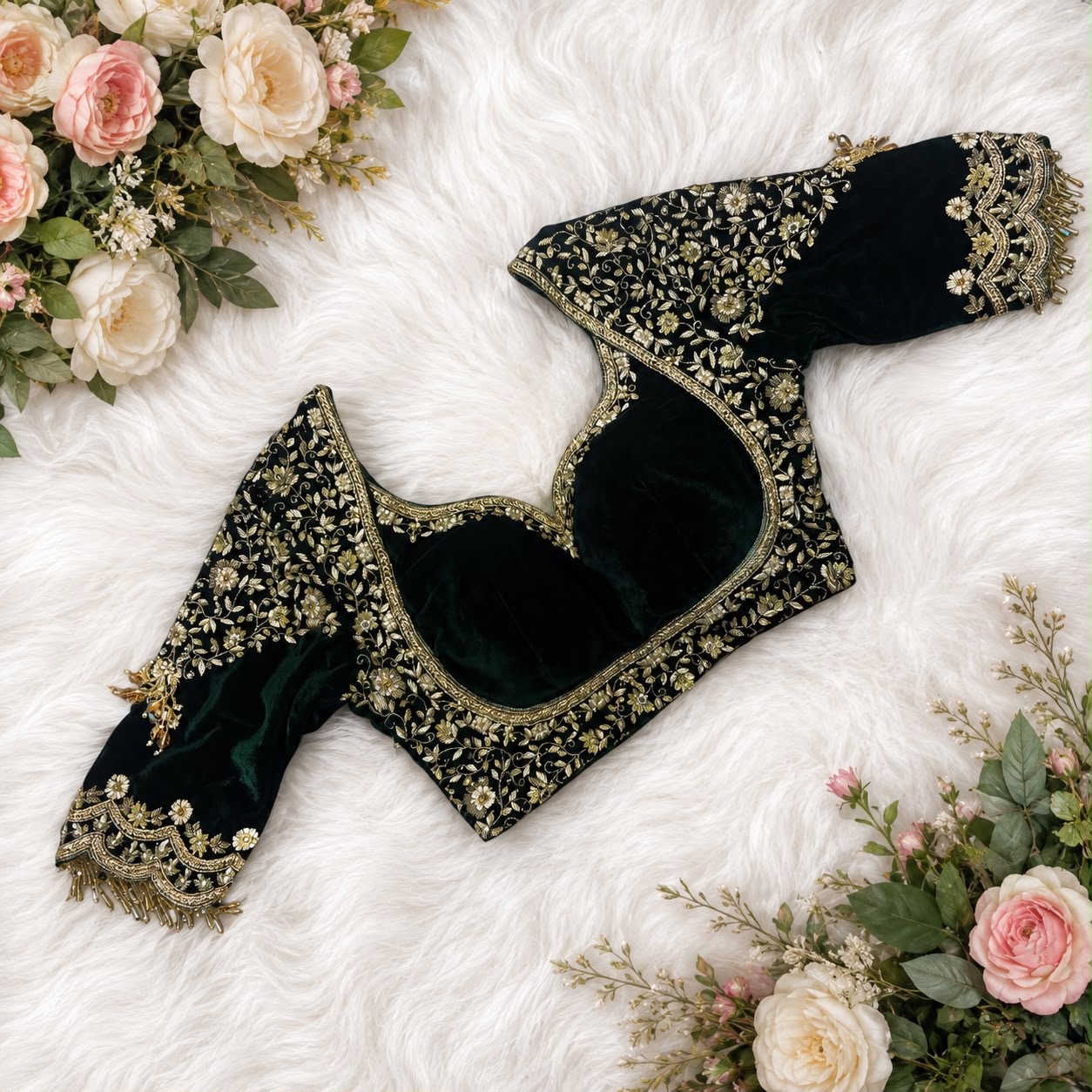 Green mankarnika blouse