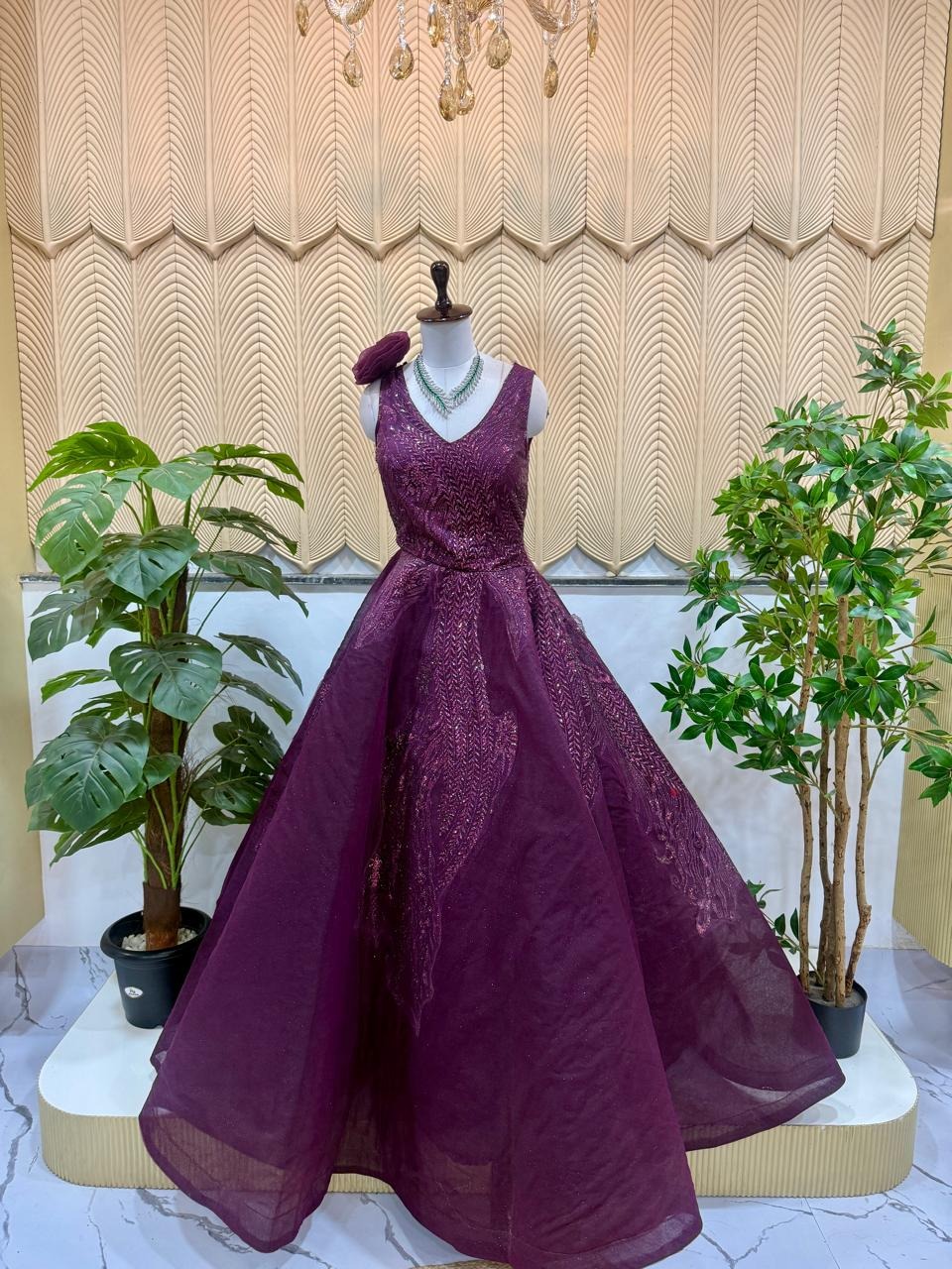 Wine Ball Gown 