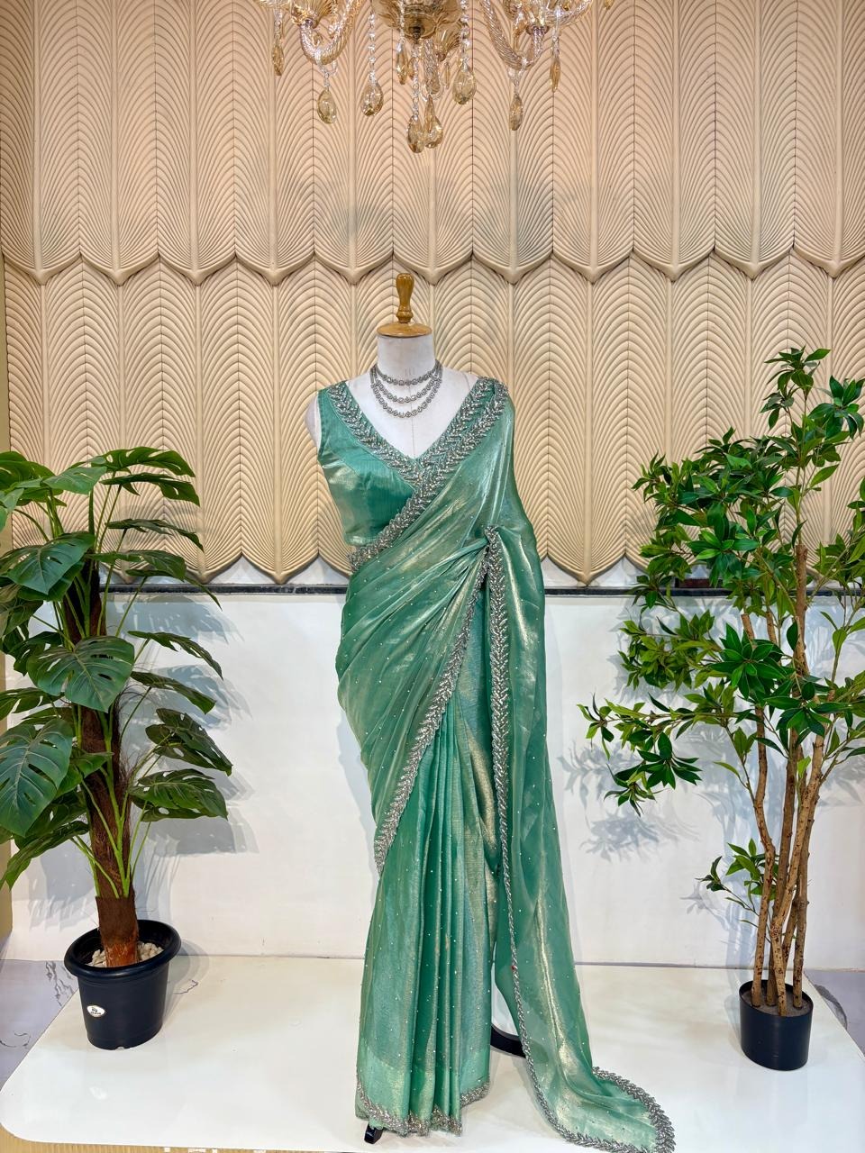 Pista western saree 