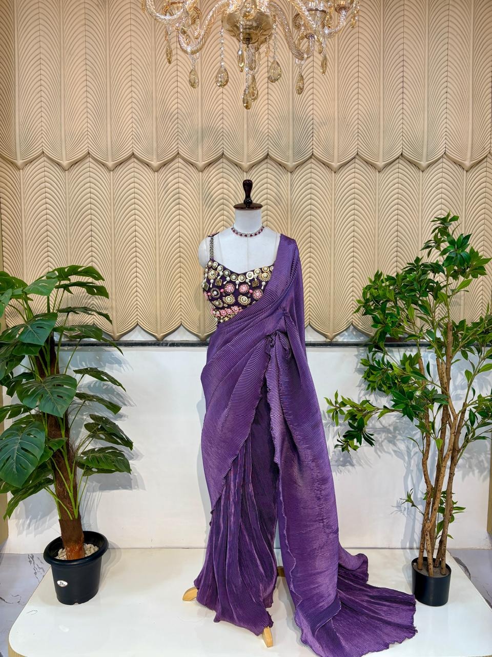 Lavender western saree 