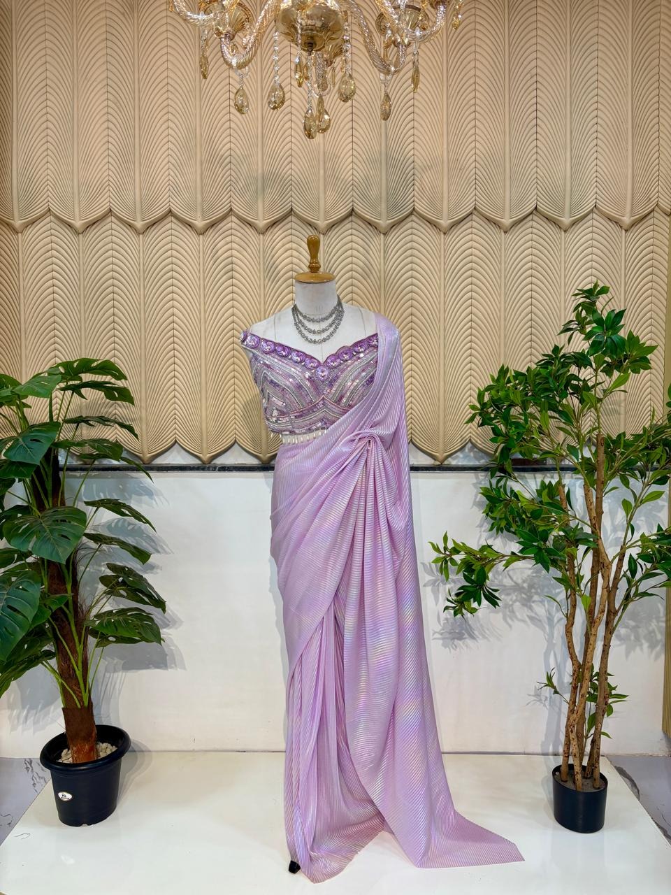 Lavender Shaded Saree