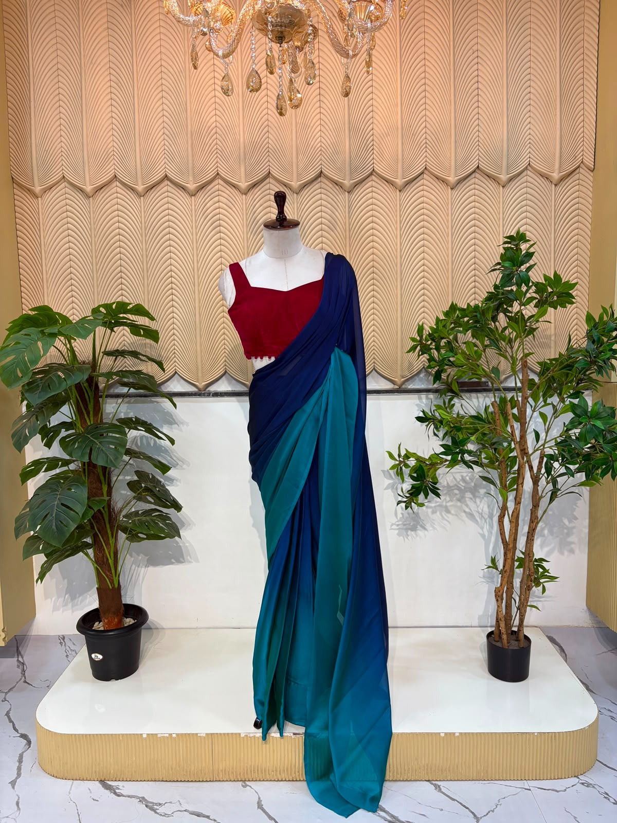 Blue shaded saree 