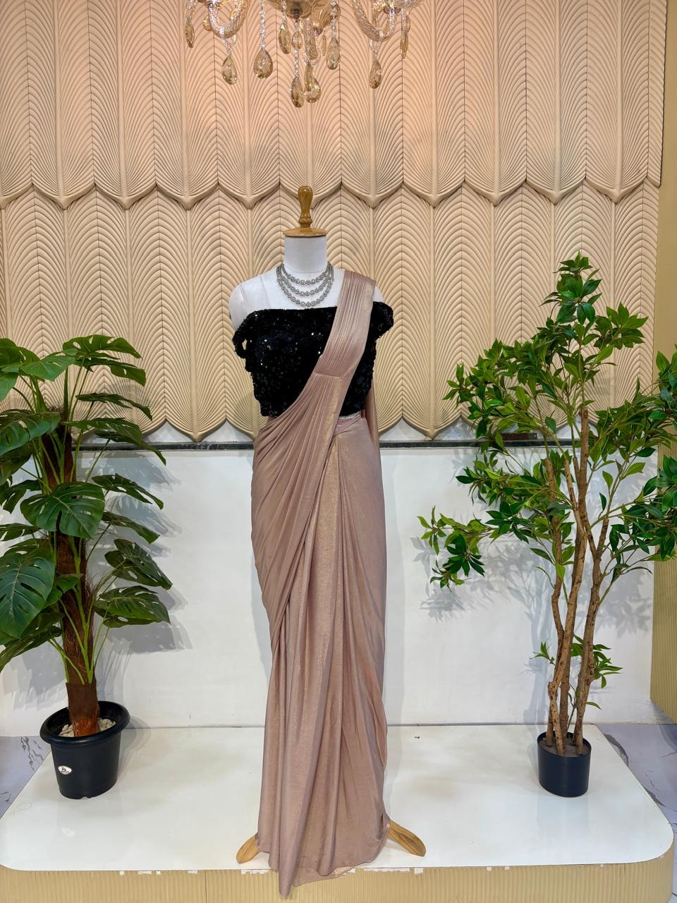 Peach saree 