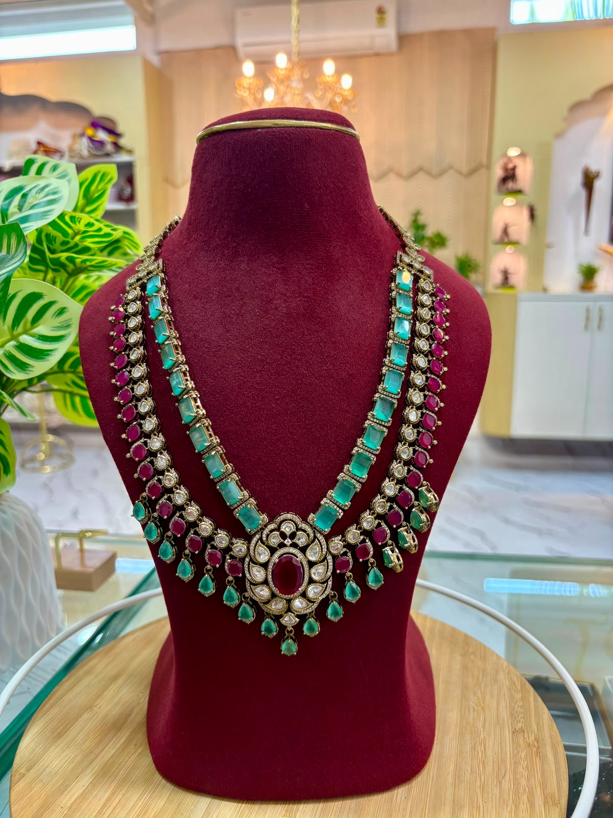 Multicolour Kundan long set