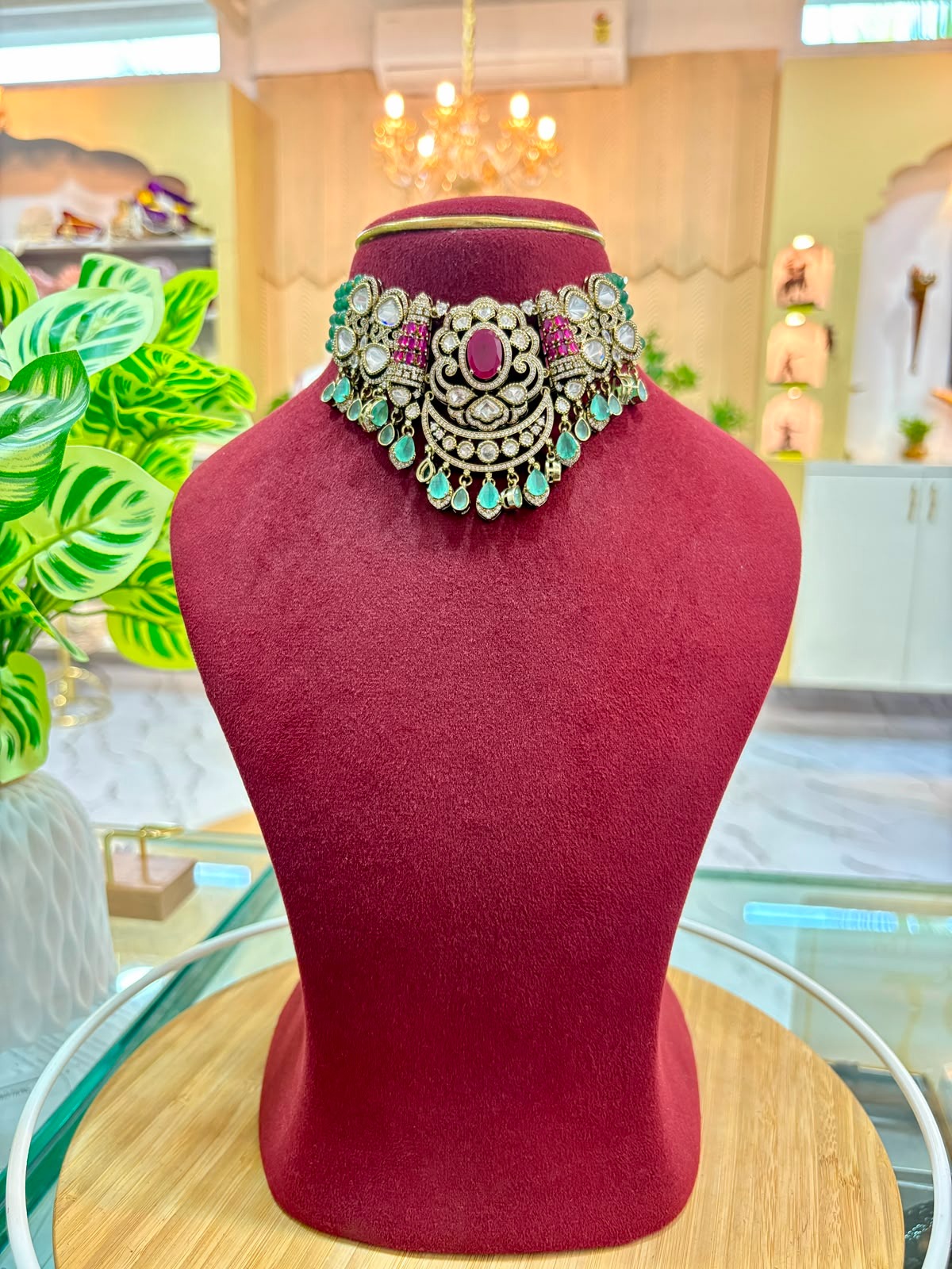 Multicolour Kundan Short set