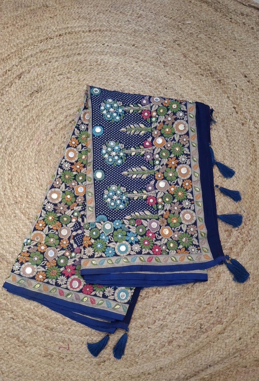 Blue Multicolour Dupatta