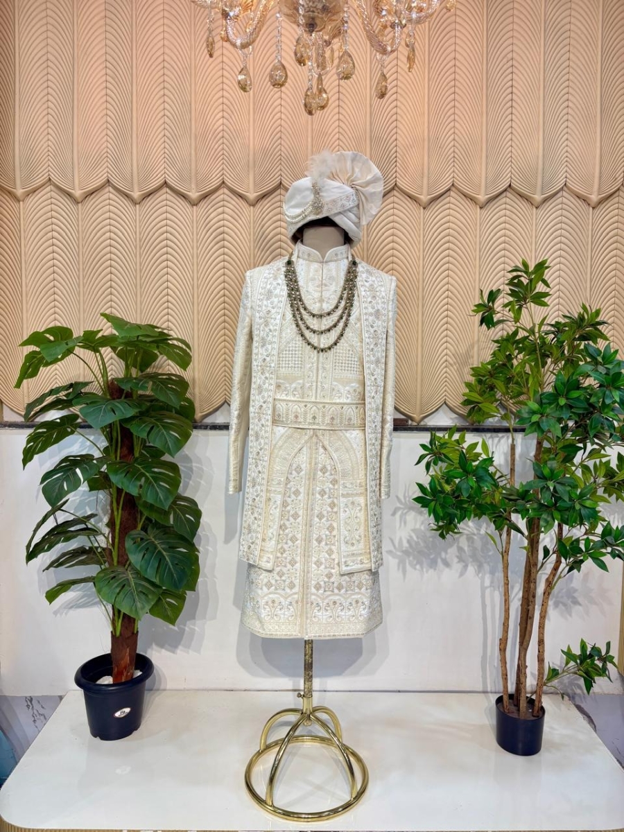 White layer Handwork Sherwani 38