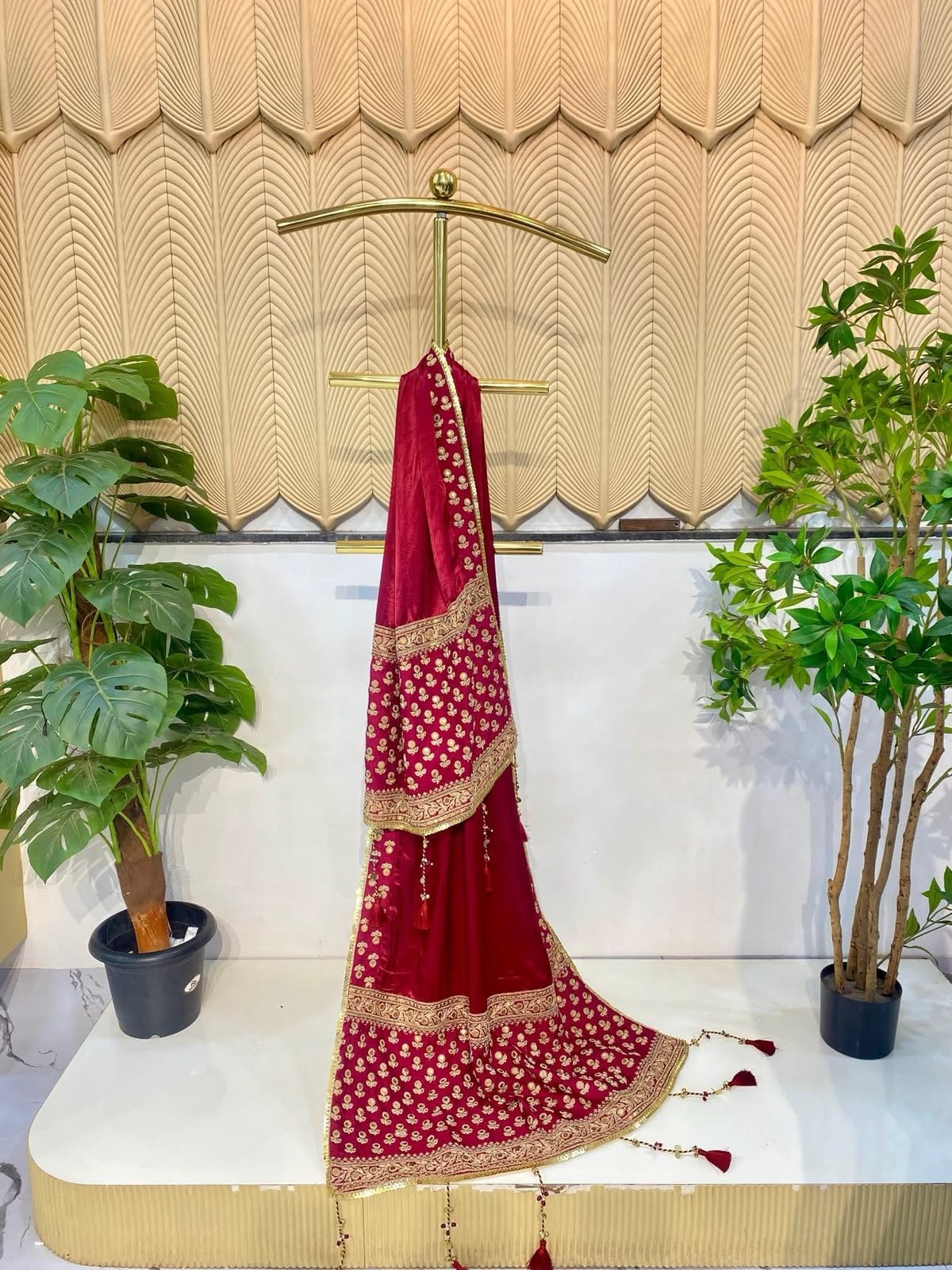 Maroon handwork Duppata