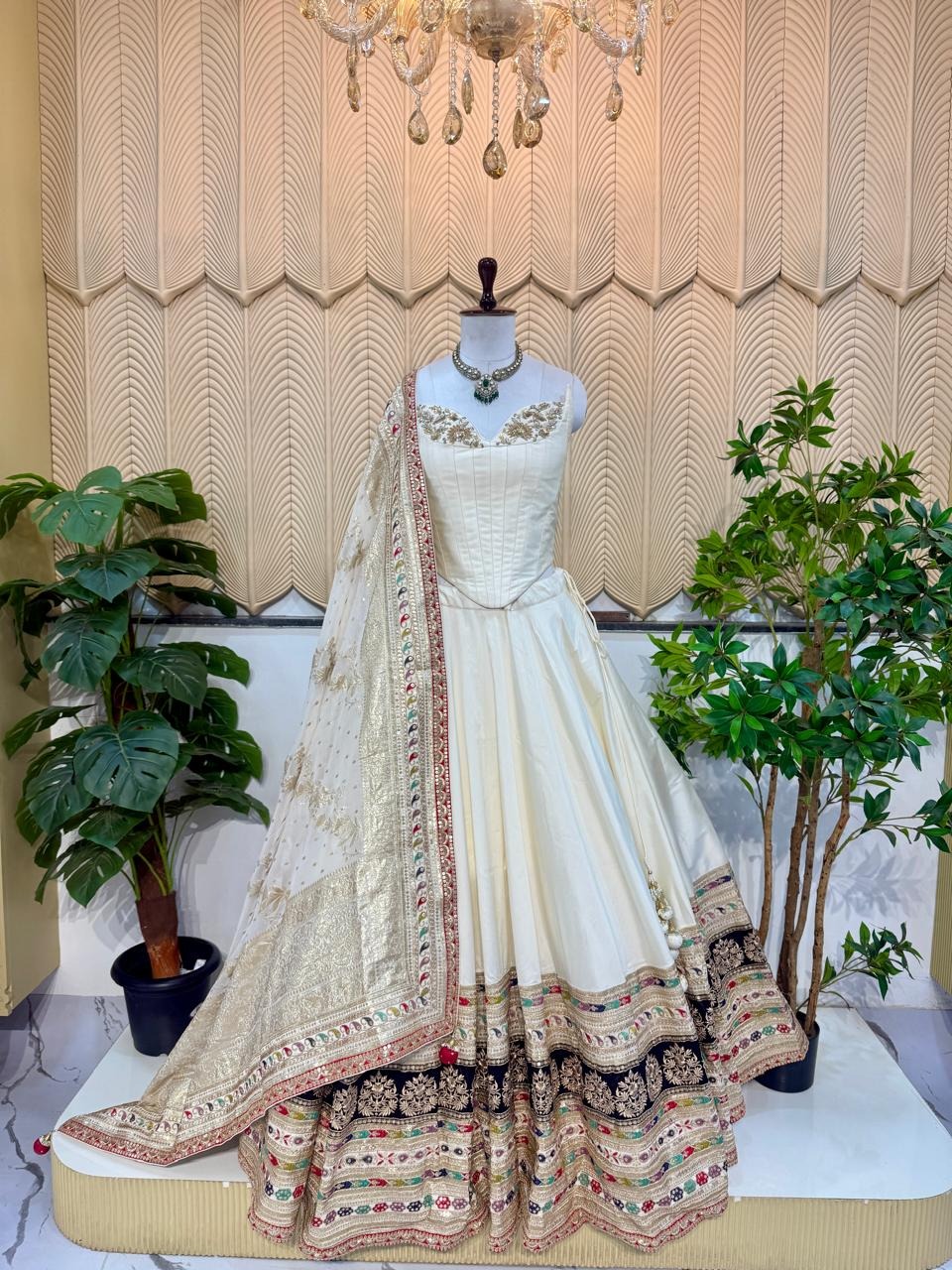 White Lehenga