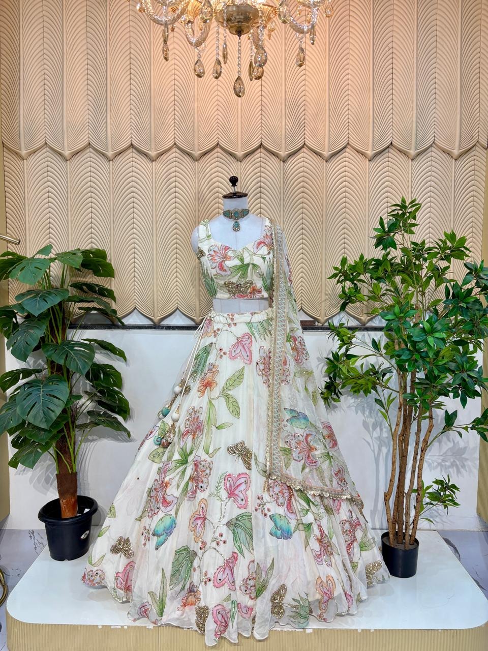 White carnival Lehenga